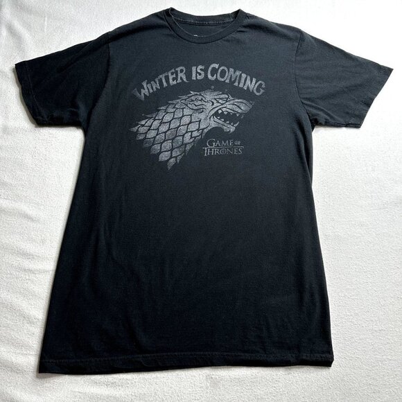 Game of Thrones Winter‎ is Coming Black T Shirt Size Large - Picture 1 of 9
